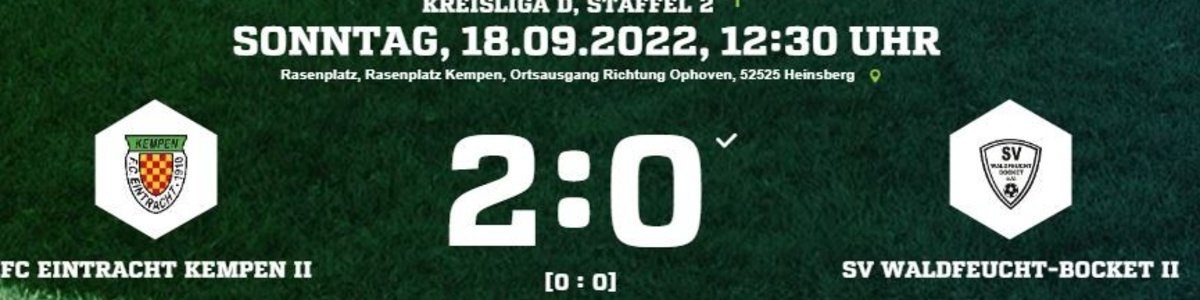 Eintracht II gegen Waldfeucht/Bocket II mit dem nächsten Sieg