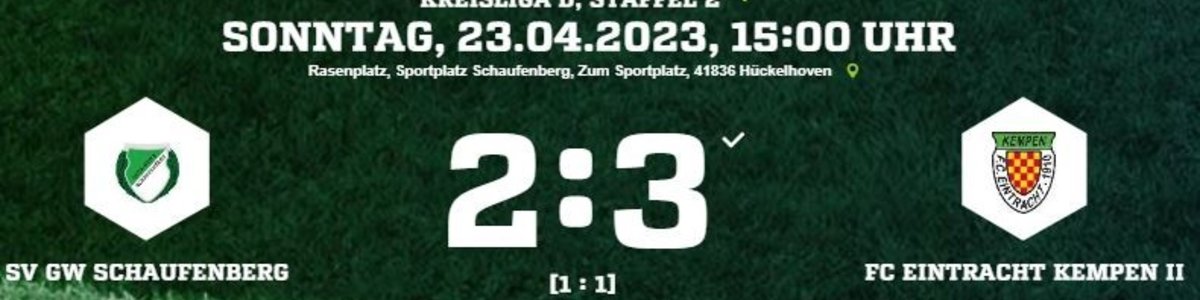 Eintracht II gewinnt 3:2 bei GW Schaufenberg 