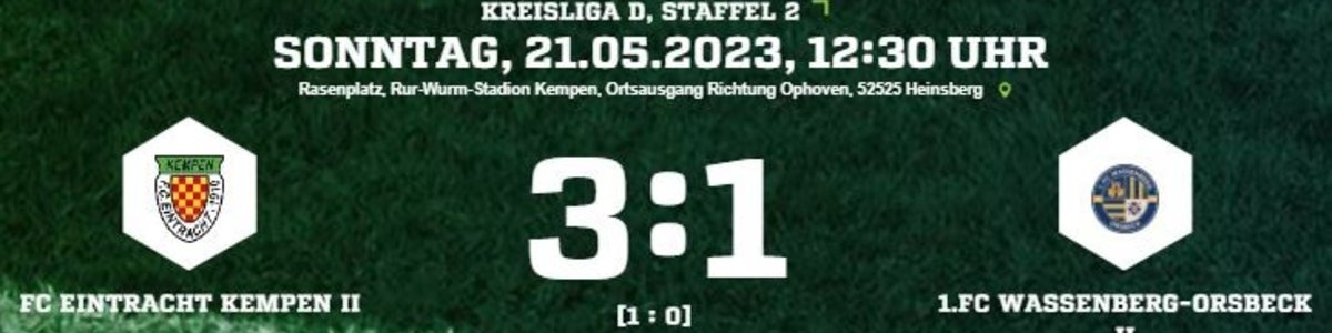Eintracht II bezwingt Aufstiegskandidat Wassenberg/Orsbeck II mit 3:1