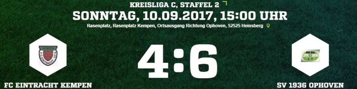 Eintracht I verliert torreiches Spitzenspiel gegen Ophoven