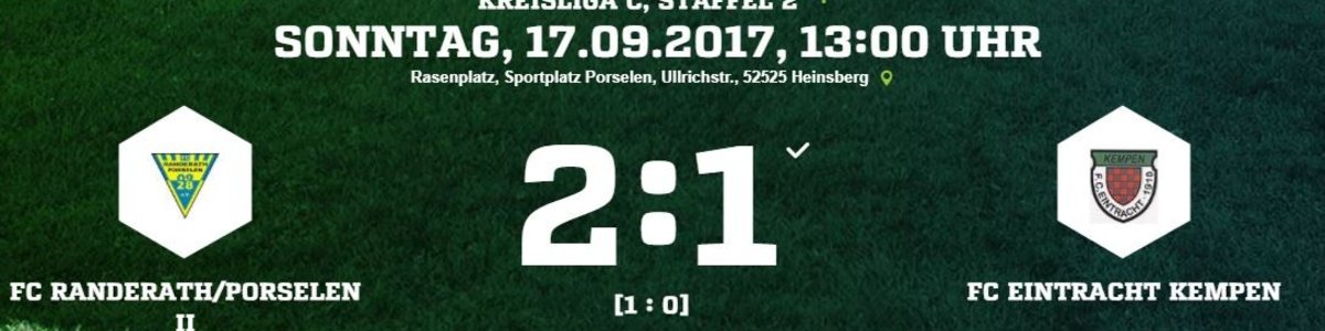Eintracht I unterliegt bei Absteiger Randerath/Porselen II mit 1:2