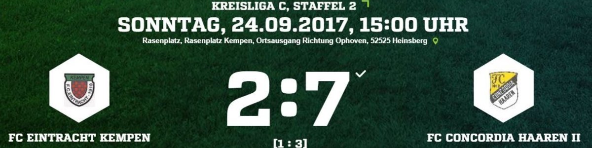 Eintracht I gegen Concordia Haaren II mit der dritten Niederlage im dritten Spiel