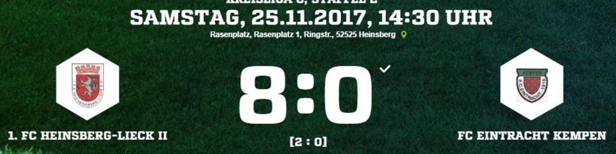 Eintracht I verliert 0:8 im Nachholspiel in Heinsberg