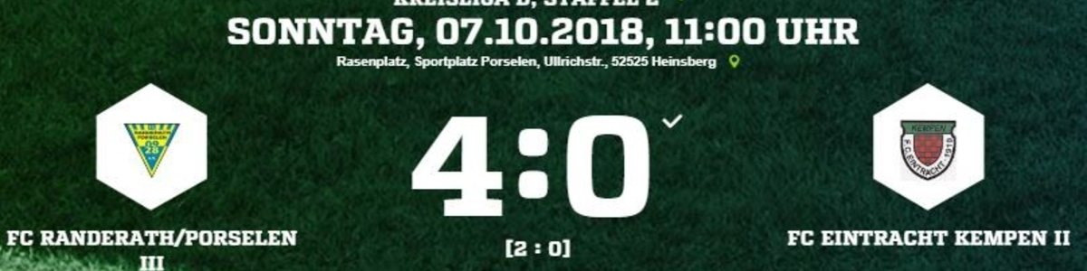 Eintracht II verliert in Randerath/Porselen III 0:4