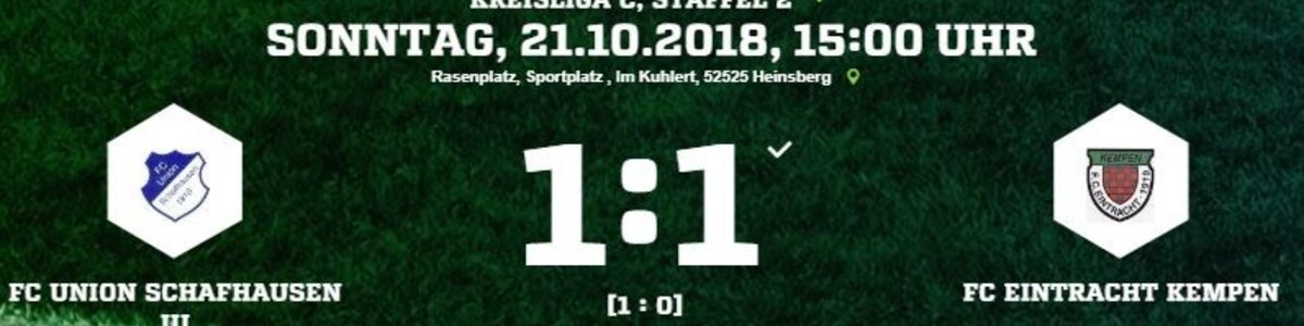 Eintracht I weiterhin ungeschlagen - 1:1 in Schafhausen III 