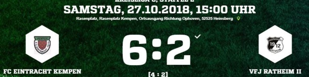 Eintracht I im Verfolgerduell gegen Ratheim II mit klarem 6:2 Sieg