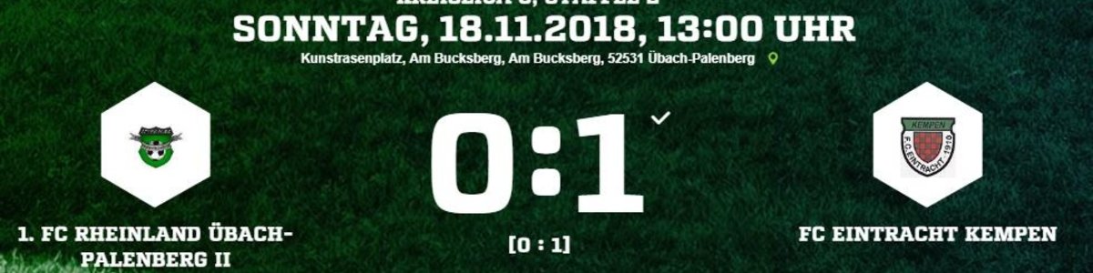 Eintracht I beim FC Rheinland Übach mit 1:0 Sieg