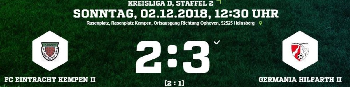 Eintracht II verliert gegen Germania Hilfarth nach Halbzeitführung