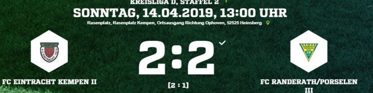 Eintracht II nach 2:0 Führung am Ende 2:2 gegen RaPo III