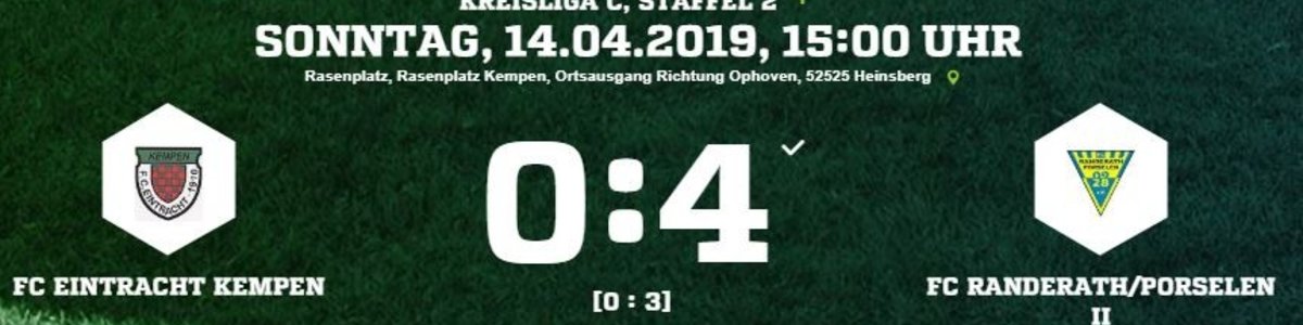 Eintracht I verliert Spitzenspiel gegen Randerath/Porselen 0:4
