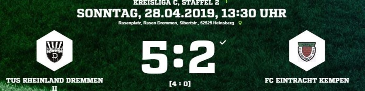 Eintracht I verliert das Verfolgerduell in Dremmen klar mit 2:5