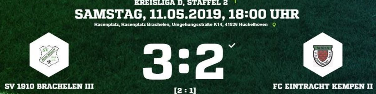 2:3 Niederlage für Eintracht II beim SV Brachelen III