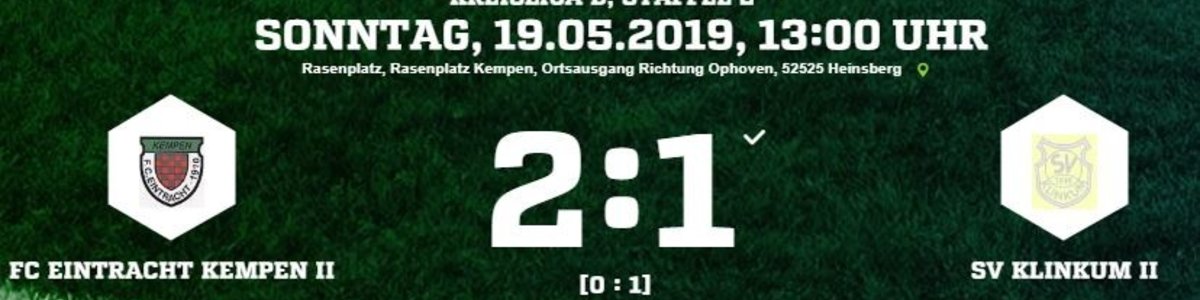 Eintracht II dreht 0:1 noch zum 2:1 Sieg gegen Klinkum II