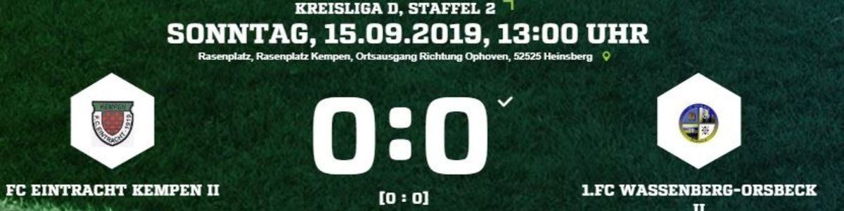 Eintracht II gegen Wassenberg/Orsbeck II endet ohne Tore