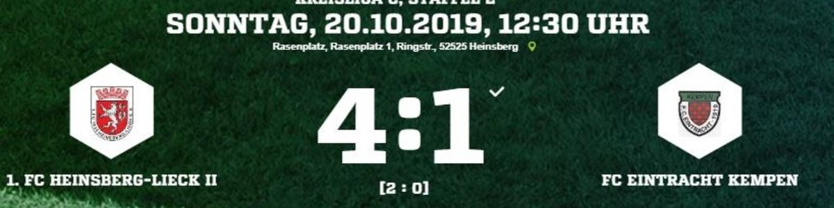 Eintracht I unterliegt im Lokalderby in Heinsberg/Lieck 1:4
