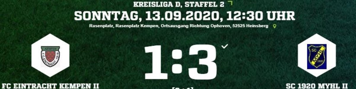 Niederlage für Eintracht II im ersten Spiel gegen Myhl II