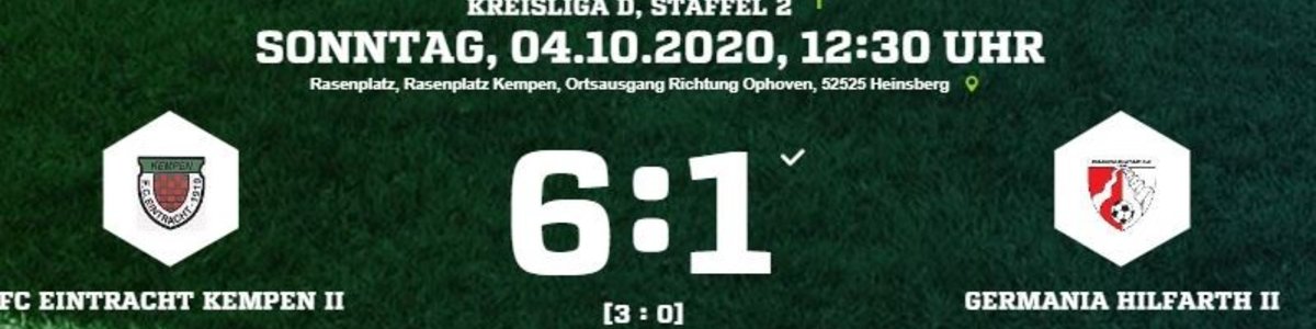 Eintracht II mit klarem Sieg gegen Germania Hilfarth II