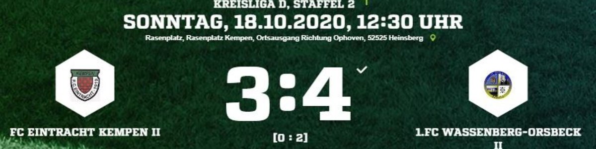 Eintracht II dreht 0:2 und verliert am Ende doch noch 3:4 gegen Wassenberg/Orsbeck