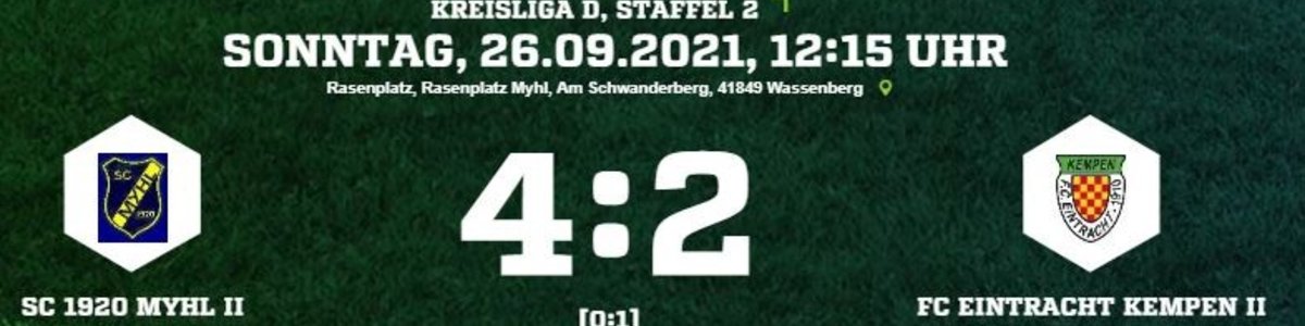 Eintracht II unterliegt 2:4 beim SC Myhl