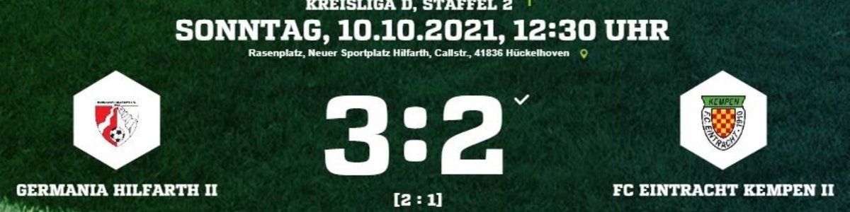 Eintracht II unterliegt 2:3 beim Schlusslicht Germania Hilfarth II