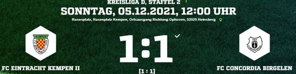 Eintracht II holt Punkt gegen den Tabellenführer Birgelen