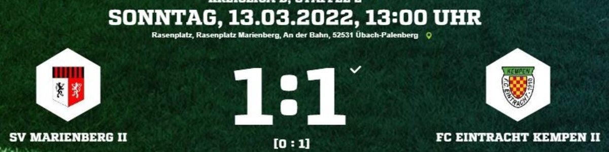 Eintracht II spielt 1:1 bei Marienberg II