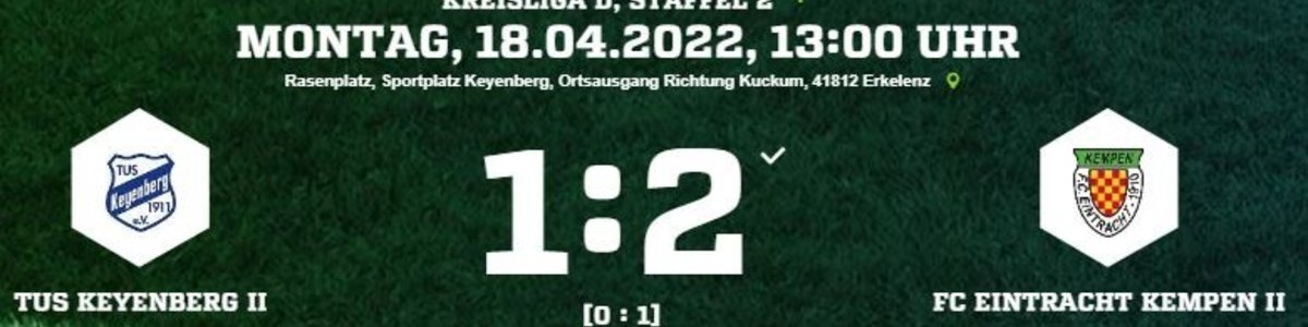 Eintracht II gewinnt in Keyenberg 2:1