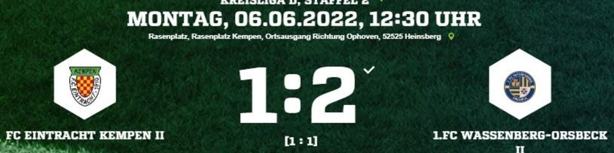 Eintracht II verliert durch spätes Gegentor gegen Wassenberg/Orsbeck II 1:2