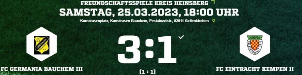 Eintracht II verliert Testspiel in Bauchem mit 1:3