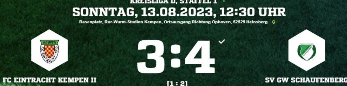 Eintracht II unterliegt im ersten Spiel 3:4 gegen Schaufenberg
