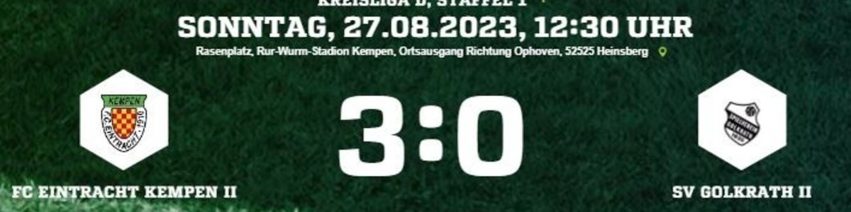 Eintracht II gewinnt 3:0 gegen Golkrath II