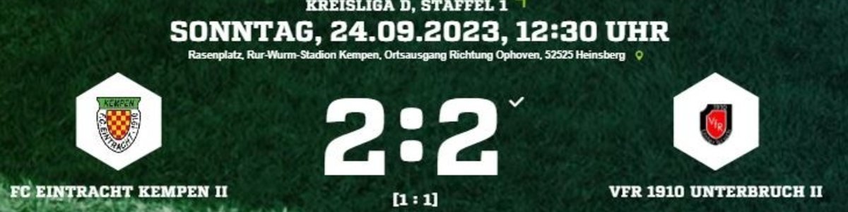 Lokalderby Eintracht II gegen Unterbruch II endet 2:2