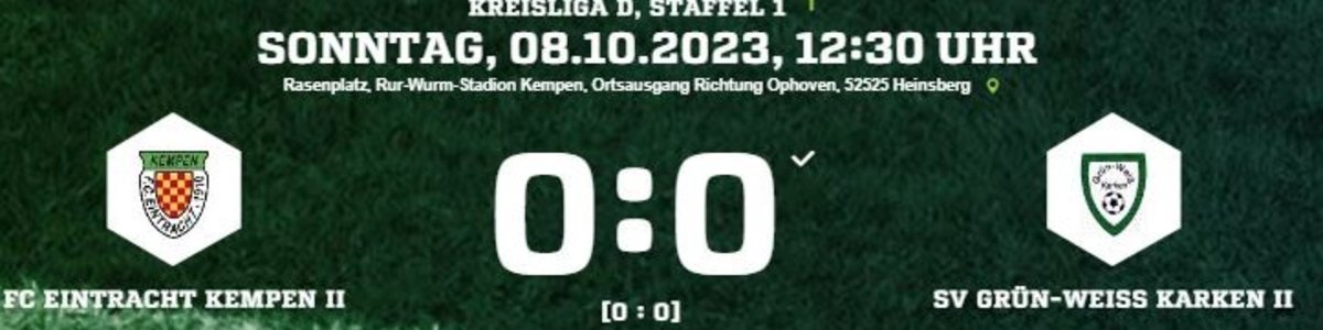 Eintracht II gegen Absteiger Karken II im Spitzenspiel torlos 0:0